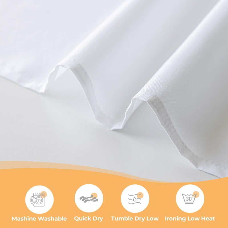 River Dream White Fabric Shower Curtain or Liner with Sheer Window, No Liner Included or Needed, Water Repellent, Machine Washable, 71x74 inches - Image 4
